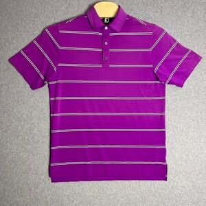 FootJoy Golf Men's Medium Purple Striped Performance Athletic‎ pOLO sHIRT